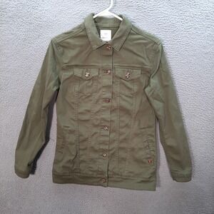 Lularoe Jacket Womens Small Green Military Army Utility Stretch Preppy School